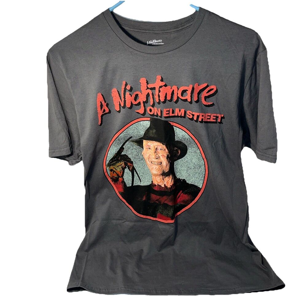 A Nightmare On Elm Street Freddy Krueger Unisex M Gray Shirt Horror Preowned